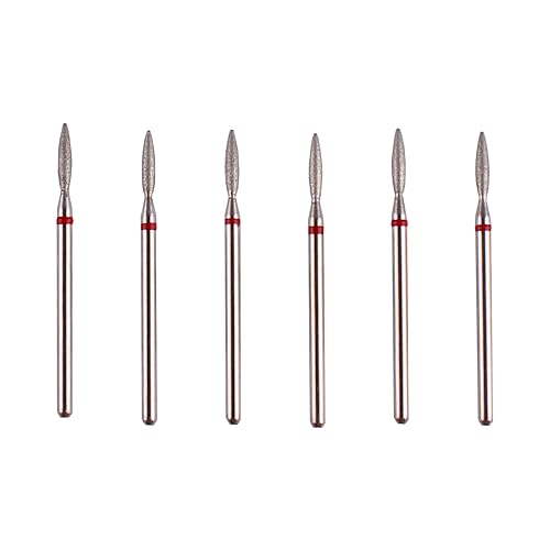 MZCMSL Flame Cuticle Drill Bit Set with Case, 6pcs Pro Diamond Nail Bits for Nail Salon Manicure Beauty & Personal Care MZCMSL