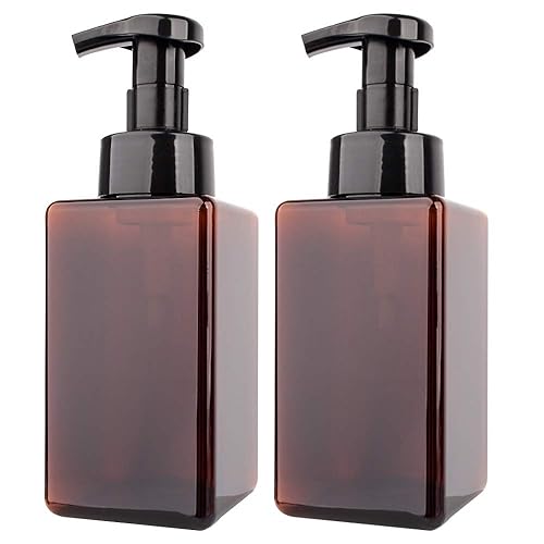 2 Pack Foaming Soap Dispenser 15oz Refillable Foam Liquid Hand Soap Empty Plastic Pump Bottle Container for Bathroom Vanities, Kitchen Sink, Hospital Beauty & Personal Care rejomiik