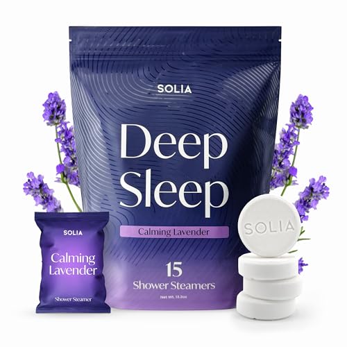 Deep Sleep Lavender Shower Steamers, Patented Calm Shower Steamers Lavender Aromatherapy Bath Bombs for Women, Relaxing Gifts for Women and Men Beauty and Personal Care Solinia