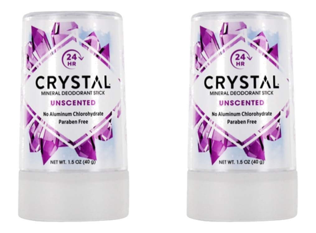 Crystal Essence Body Deodorant Travel Stick, Unscented 1.5 oz (Pack of 2) Beauty and Personal Care Crystal Essence