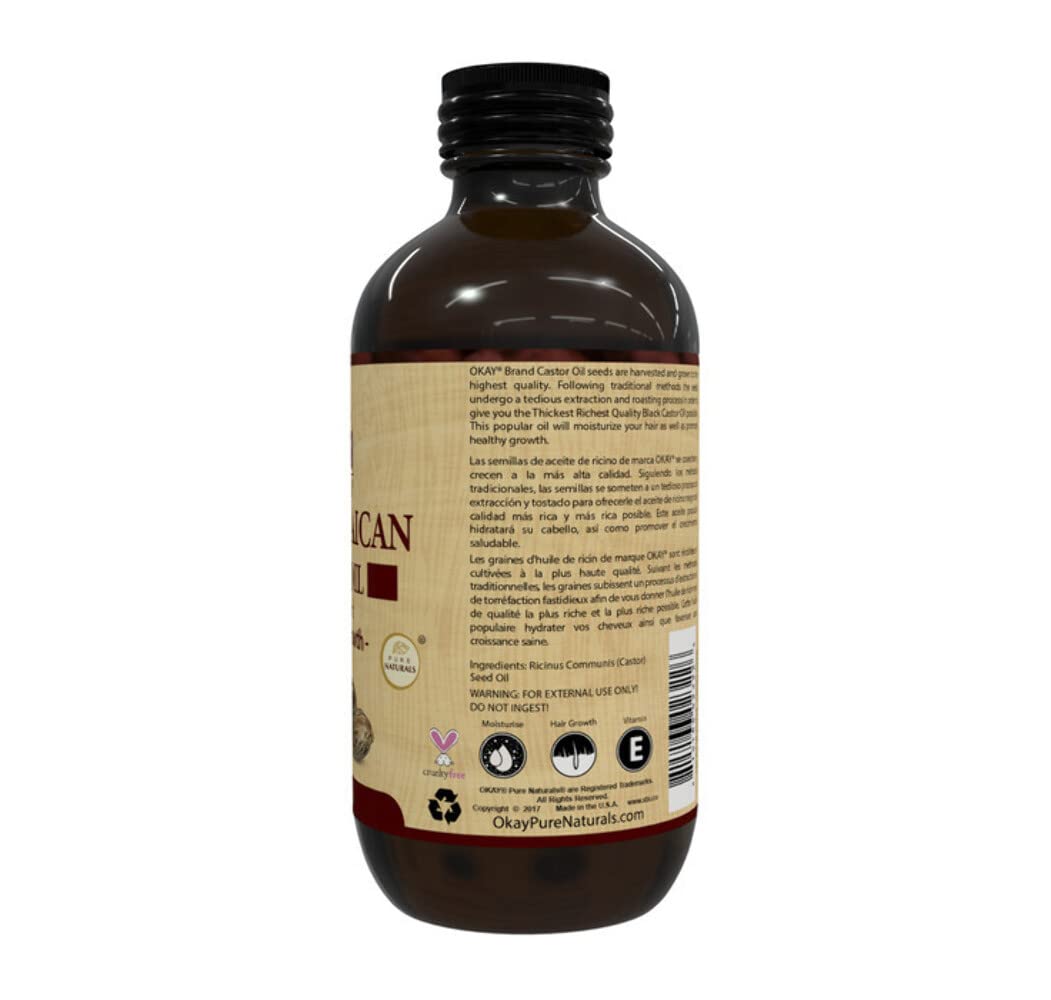 Black Jamaican Castor Oil Original Dark by Okay for Unisex - 4 oz Oil Beauty & Personal Care OKAY