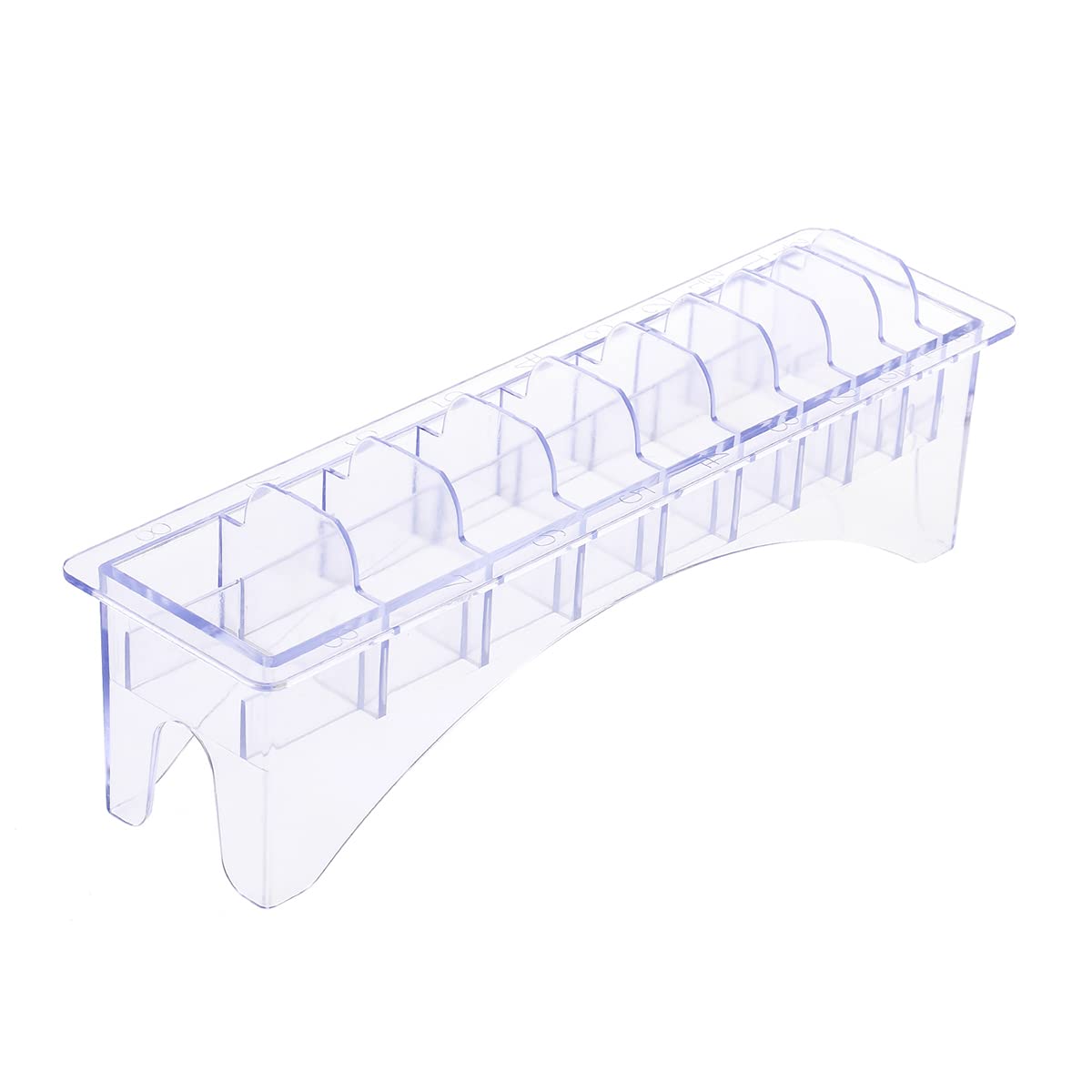 LPNALJL Rectangular Hair Clipper Limit Comb Blade Organizer Case, Plastic Guide Comb 10 Blocks Storage Box, Universal Hair Tools Supplies Base