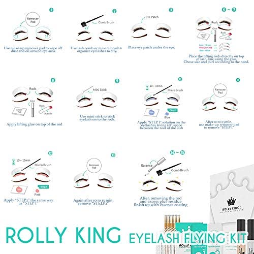 Rolly King Perm Step 1 & 2 for Eyelash Lifting and Brow Lamination for Professionals, 10 Sachets in a Box Beauty & Personal Care Amber Lash