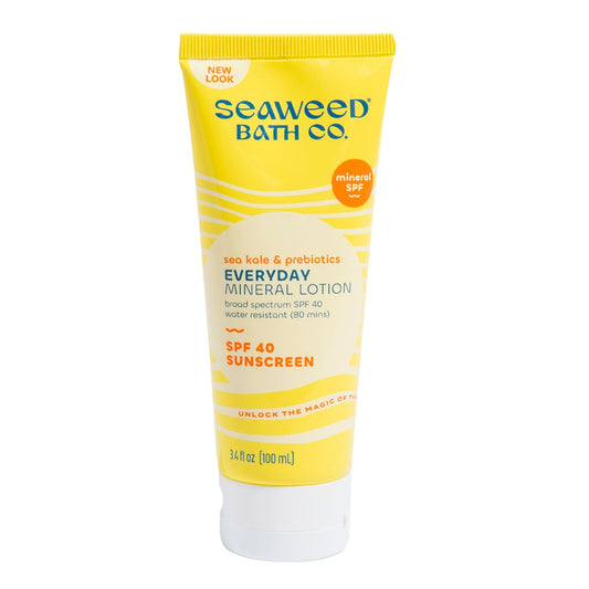 Seaweed Bath Co. Everyday Mineral SPF 40 Broad Spectrum Sunscreen Lotion, 3.4 Ounce, Sustainably Harvested Seaweed, Sea Kale, Prebiotics Beauty & Personal Care The Seaweed Bath Co.
