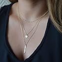 DoubleNine Multilayer Necklace Gold Bar Pendant Simple Sequins Geometric Necklace Layered for Women Beauty & Personal Care Doubnine