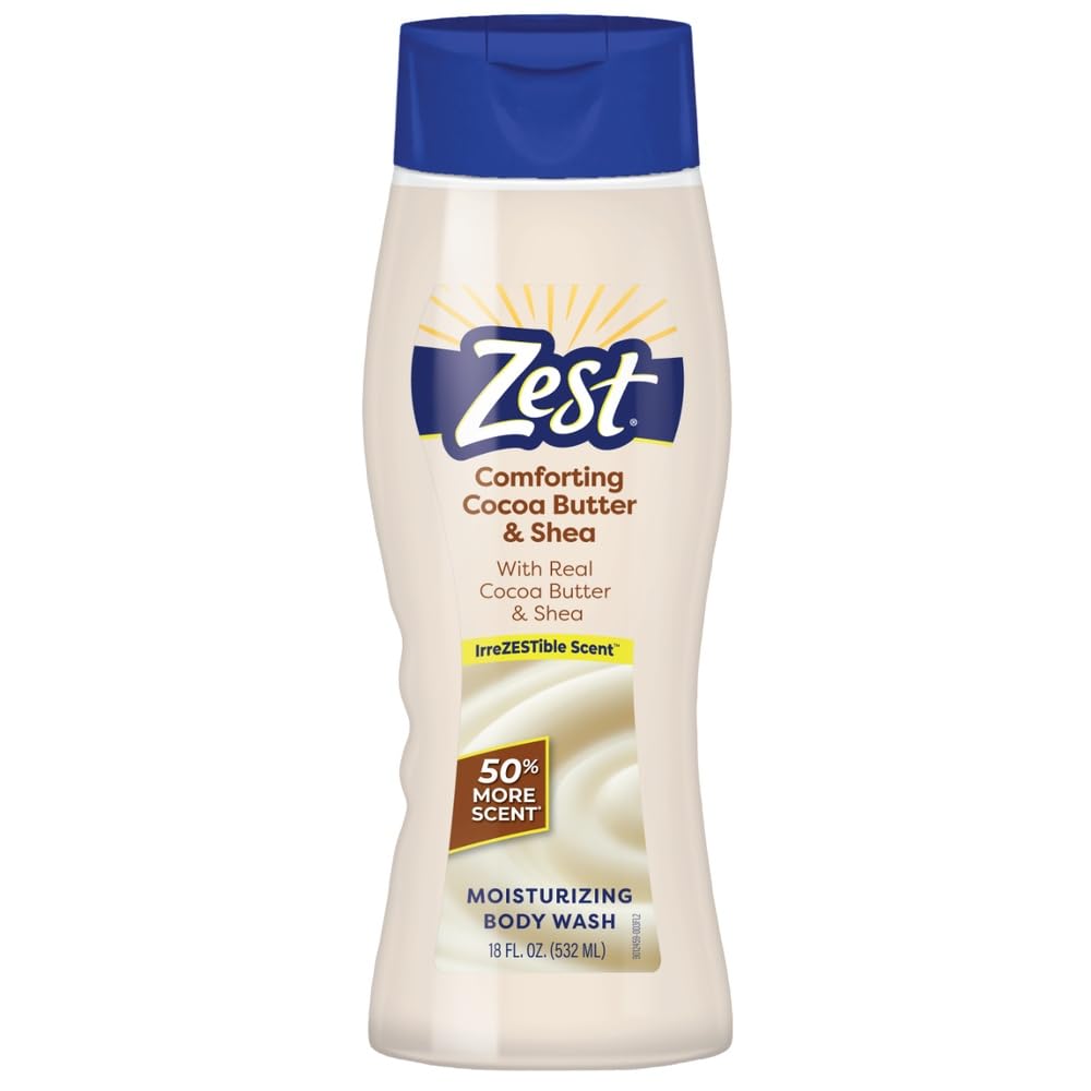 Zest Body Wash - Enriched with Wild Cocoa Butter and Shea - Hydrating Body Soap - Suitable for All Skin Types - Cocoa Butter and Shea - 20 oz Beauty & Personal Care Zest