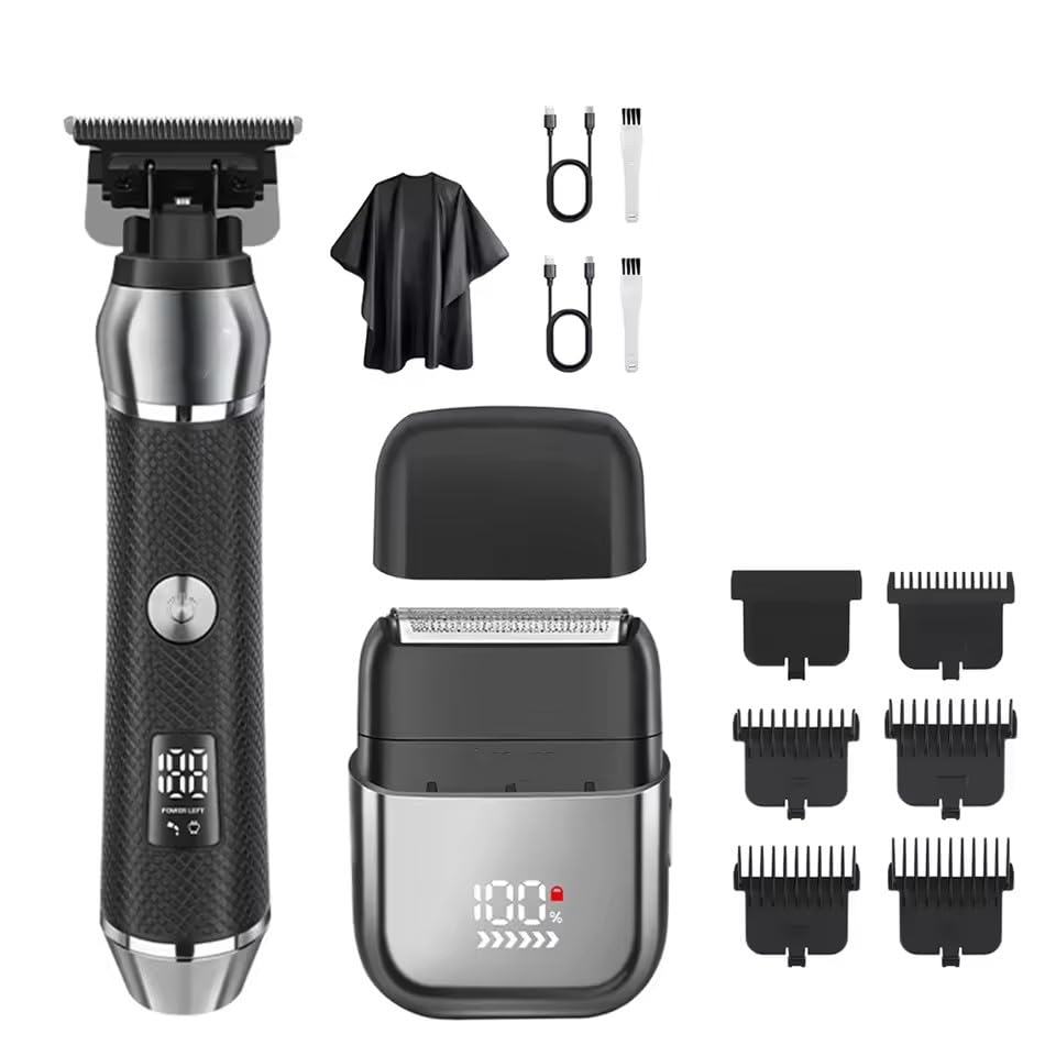 QDKVTNDJZ Professional Hair Trimmer&Crunch Foil Shaver Kit, Electric Razor&Beard Trimmer Barbers Cordless Close Cutting T-Blade Trimmer Kit Beauty and Personal Care QDKVTNDJZ