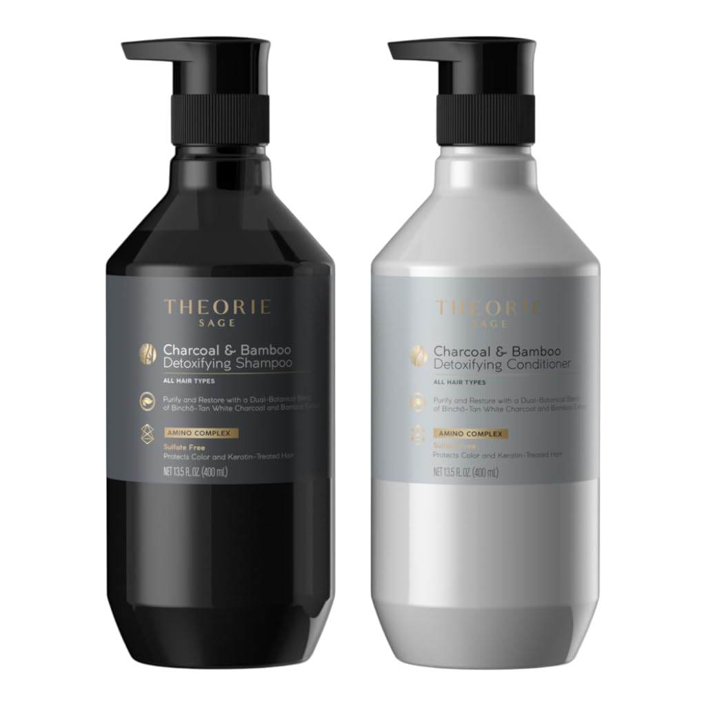 Charcoal & Bamboo Detoxifying Shampoo & Conditioner Set 13.5 fl. oz. (400ml) Beauty & Personal Care Theorie