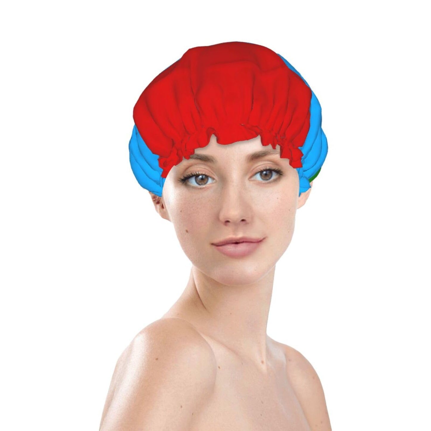 Karelia Flag Prints Shower Cap Double Layer Lined Waterproof Bathing Shower Hat Beauty and Personal Care Hayyett