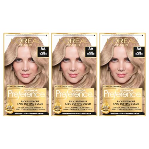 Superior Preference Rich Luminous Conditioning Colorant, Level 3 Permanent, Ash Blonde/Cooler 8A (Pack of 3) Beauty & Personal Care L'Oreal Paris