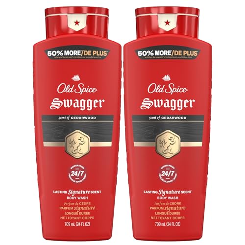 Old Spice Refreshing Body Wash for Men, 3X Defense, 24/7 Shower Fresh with Long Lasting Scent, Red Collection, Swagger with Cedarwood Scent, 24 oz Beauty & Personal Care Old Spice