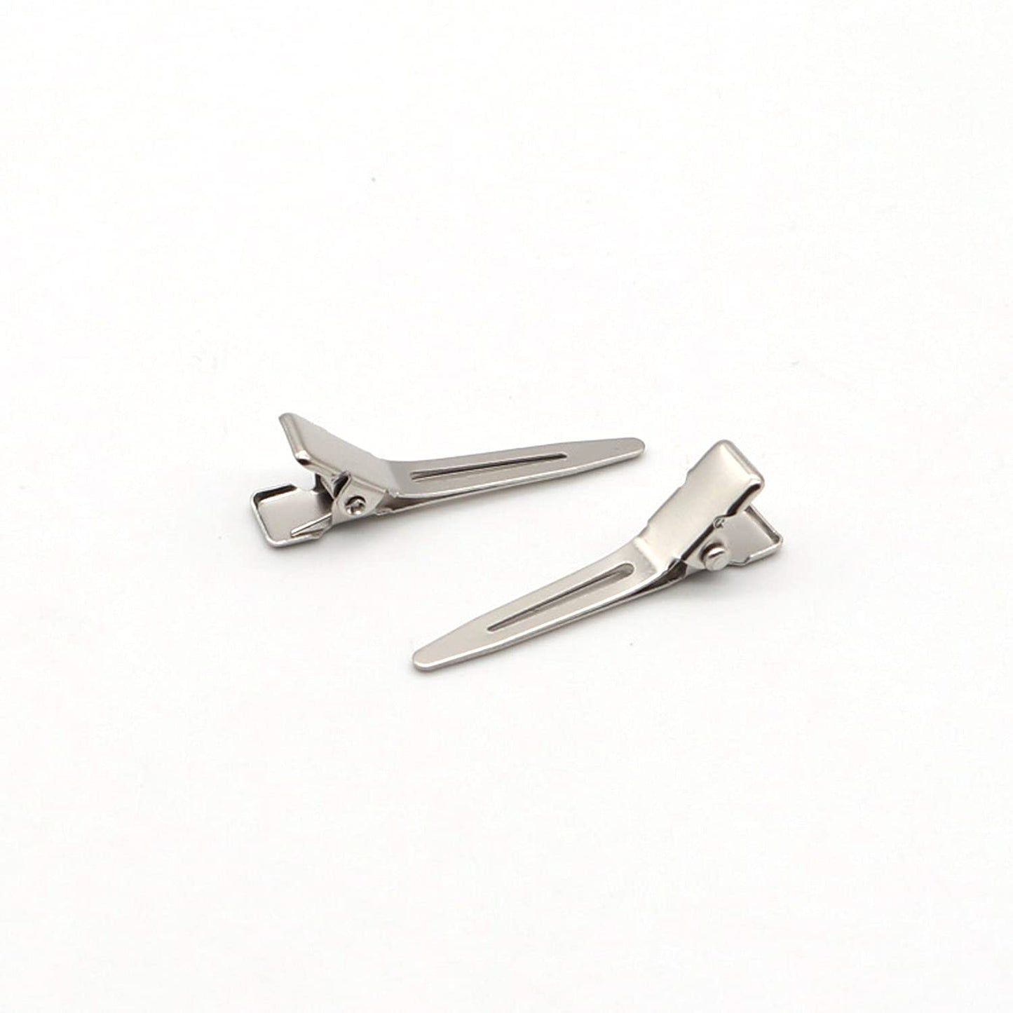 100pcs 4.5cm Single Prong Curl Clips - Silver Metal Alligator Hair Pins for Hair Extension Beauty & Personal Care Aqueens