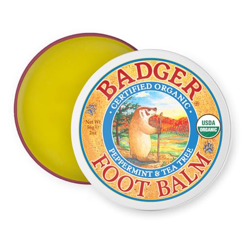 Badger Foot Balm, 100% Organic Foot Cream for Dry Cracked Heels and Feet, Fast Acting Foot Care for Women & Men, All-Natural Cracked Heel Treatment, 2 Beauty & Personal Care Badger