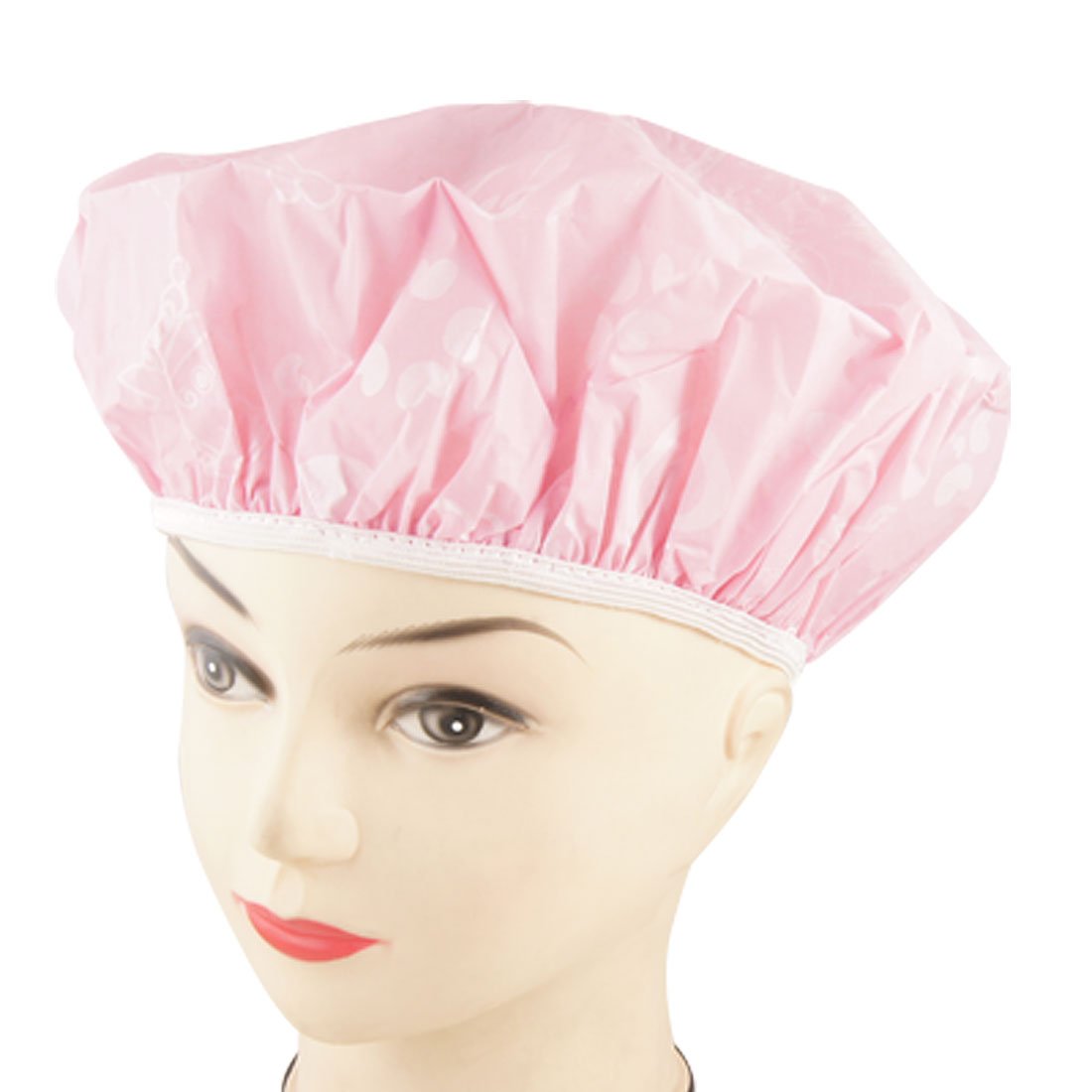 Ruilogod Flower Heart Print Bouffant Spa Shower Cap Bath Hat Light Pink (id: d8d 896 c5b 191 497 Beauty and Personal Care Ruilogod