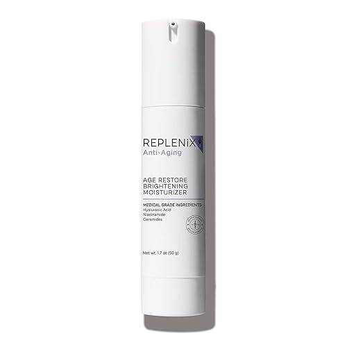 Replenix Age Restore Brightening Face Moisturizer with Hyaluronic Acid, Niacinamide & Ceramides, Medical-Grade Oil-Free Facial Cream for Mature Skin Beauty & Personal Care Replenix
