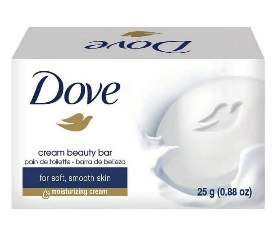 (12) Pack 25 Grams Dove Cream Beauty Bar Travel Size Soap .88 oz Beauty & Personal Care Dove