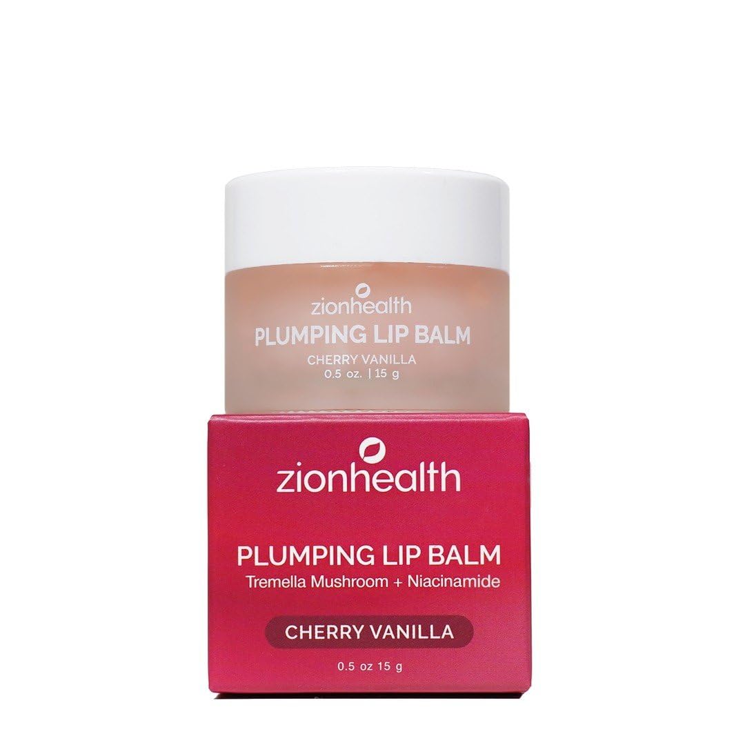 Zion Health Plumping Lip Balm - Cherry Vanilla 0.5 oz Lip Balm Beauty and Personal Care Zion Health
