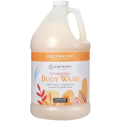 Ginger Lily Farms Botanicals Nourishing Body Wash, Coco Mango, 100% Vegan & Cruelty-Free, Coconut Mango Scent, 1 Gallon (128 fl oz) Refill Beauty & Personal Care Ginger Lily Farms
