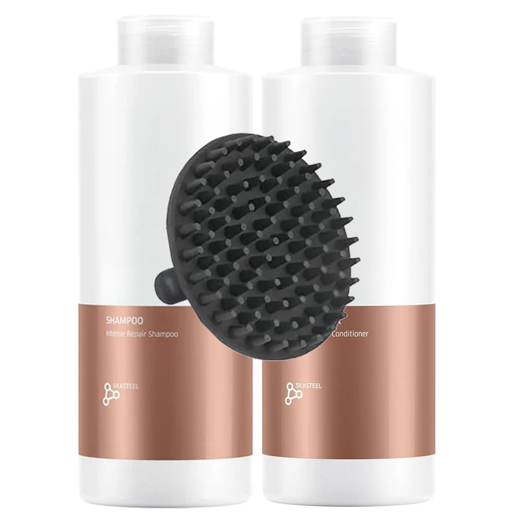 Fusion Intense Repair Shampoo & Conditioner 1 Liter Duo Set + M Hair Designs Scalp Brush | Fusionplex Shampoo and Conditioner - for Nourishing Beauty & Personal Care M Hair Designs