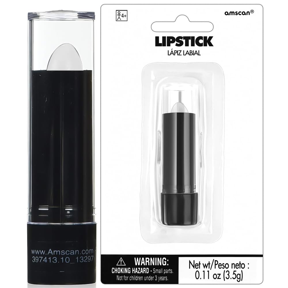 Bold and Beautiful White Lipstick - 3.5g (1 Pc.) - Perfect for Unforgettable Characters & Transformative Looks Beauty & Personal Care Amscan