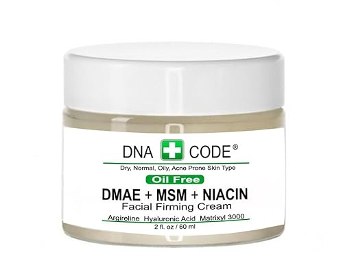 DNA CODE Skin Care OIL FREE-DMAE+MSM+NIACIN Firming Cream, 100% Pure Hyaluronic Acid, Argireline, Matrixyl 3000 Beauty & Personal Care DNA Code