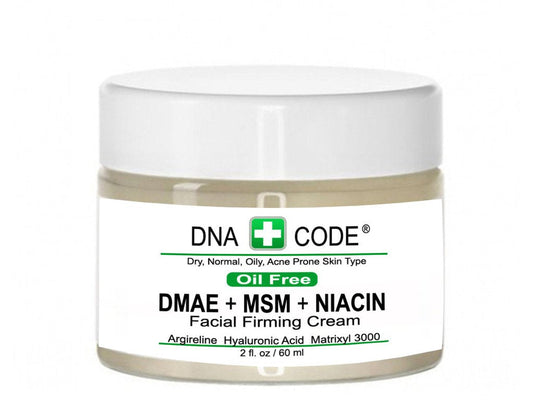 DNA CODE Skin Care OIL FREE-DMAE+MSM+NIACIN Firming Cream, 100% Pure Hyaluronic Acid, Argireline, Matrixyl 3000 Beauty & Personal Care DNA Code