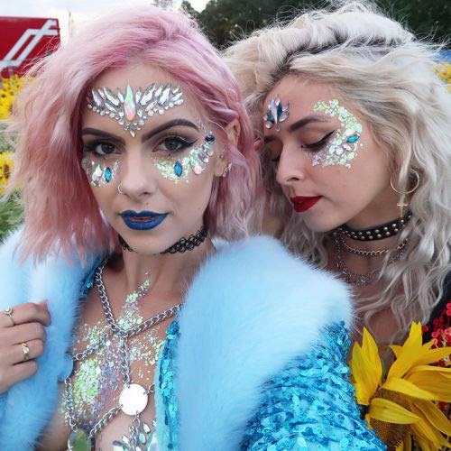 Christmas Face Gems,3PCS Crystal Body Glitter Face Stickers Festival Makeup Jewels Temporary Tattoo Glitter Rhinestone Adhesive for Face Eyes Body Beauty & Personal Care Cheeroyal