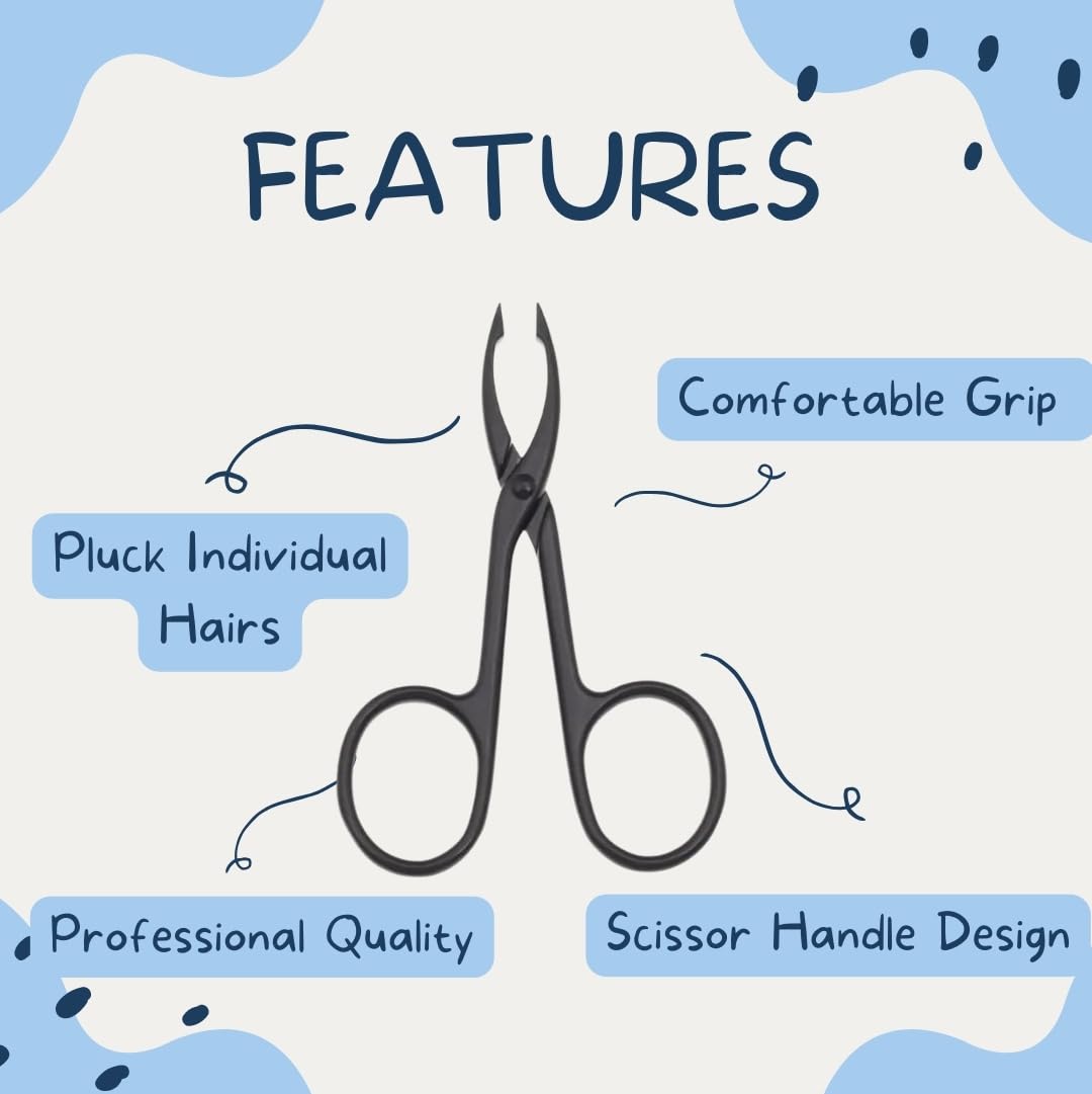 SEDLAV Tweezers Scissor Handle Straight Tip Scissor Shaped Eyebrows Tweezers For Hair Plucker Remover Facial Hair Eyebrows Care Beauty and Personal Care SEDLAV