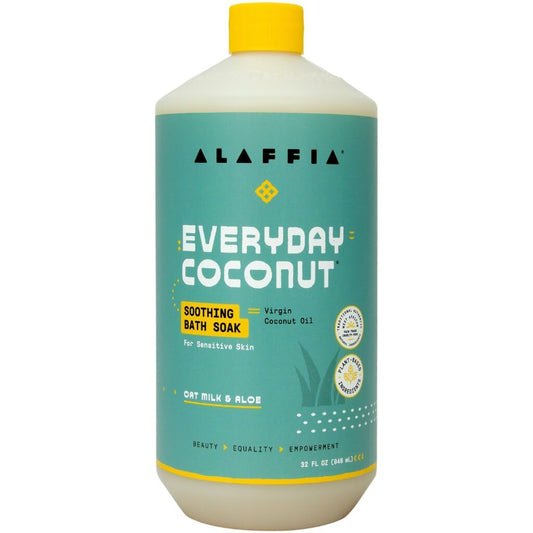 Alaffia Everyday Coconut Soothing Bath Soak, Oat Milk & Aloe, Fragrance-Free, 32 Oz Beauty and Personal Care Alaffia