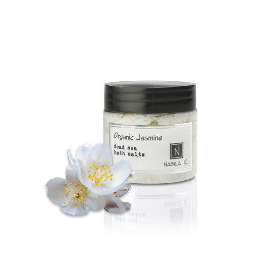 Organic Jasmine Bath Salts for Women & Men - Dead Sea Salt & Epsom Salt Soak and Scrub - Organic Jasmine Buds & Sambac Extract, Cruelty-Free Beauty and Personal Care Nabila K