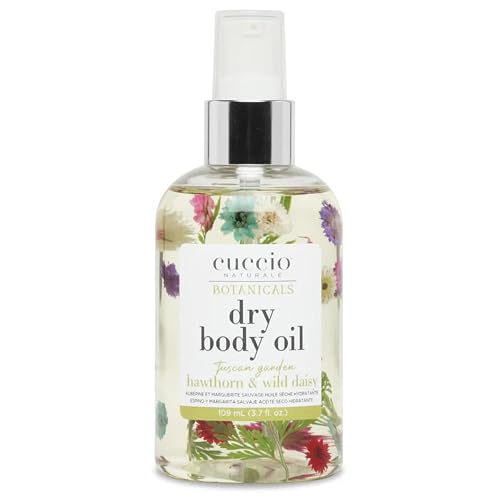 Cuccio Naturale Dry Body Oil - Tuscan Garden Hawthorn & Wild Daisy (3.7 oz) - Real Flower Infused, Fast Absorbing, Non-Greasy Moisturizer for Silky Beauty & Personal Care Cuccio