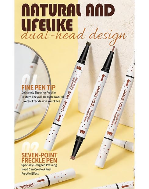TAIKELOP Dual-Ended Freckle Stamp Pen - Realistic Faux Freckles Makeup with Soft Sponge Stamp & Precision Tip - Waterproof Long-Lasting Freckle Marker Beauty & Personal Care TAIKELOP