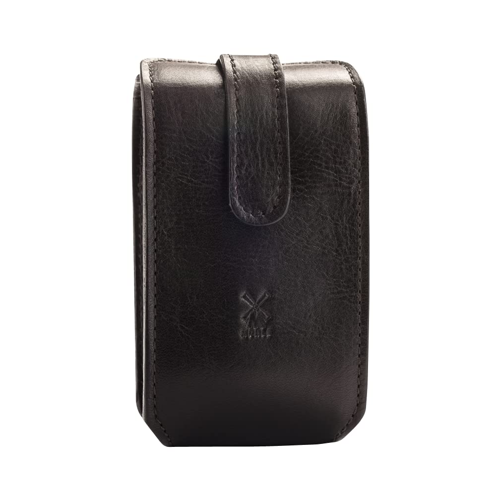 MÜHLE TRAVEL Black Leather Case Silvertip Fiber Modern Luxury Wet Shaving Set - Perfect for Every Day Use, Barbershop Quality Close Smooth Shave Beauty and Personal Care MÜHLE