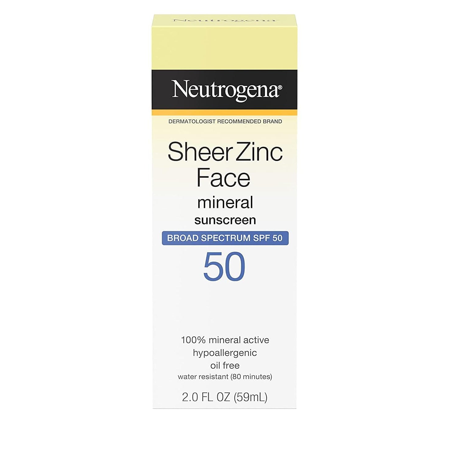 Neutrogena Sheer Zinc Face Dry Touch Spf#50 Sunscreen 2 Ounce (59ml) (2 Pack) Beauty & Personal Care Neutrogena