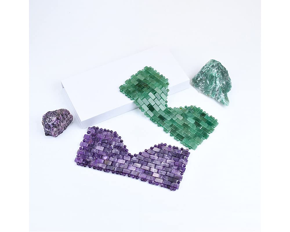 Amethyst Eye Mask for Fatigue Reduction Stress Relief 100% Amethyst Gemstone Cooling Eye Mask Lined w/Beads (Amethyst) Beauty & Personal Care Stone Story