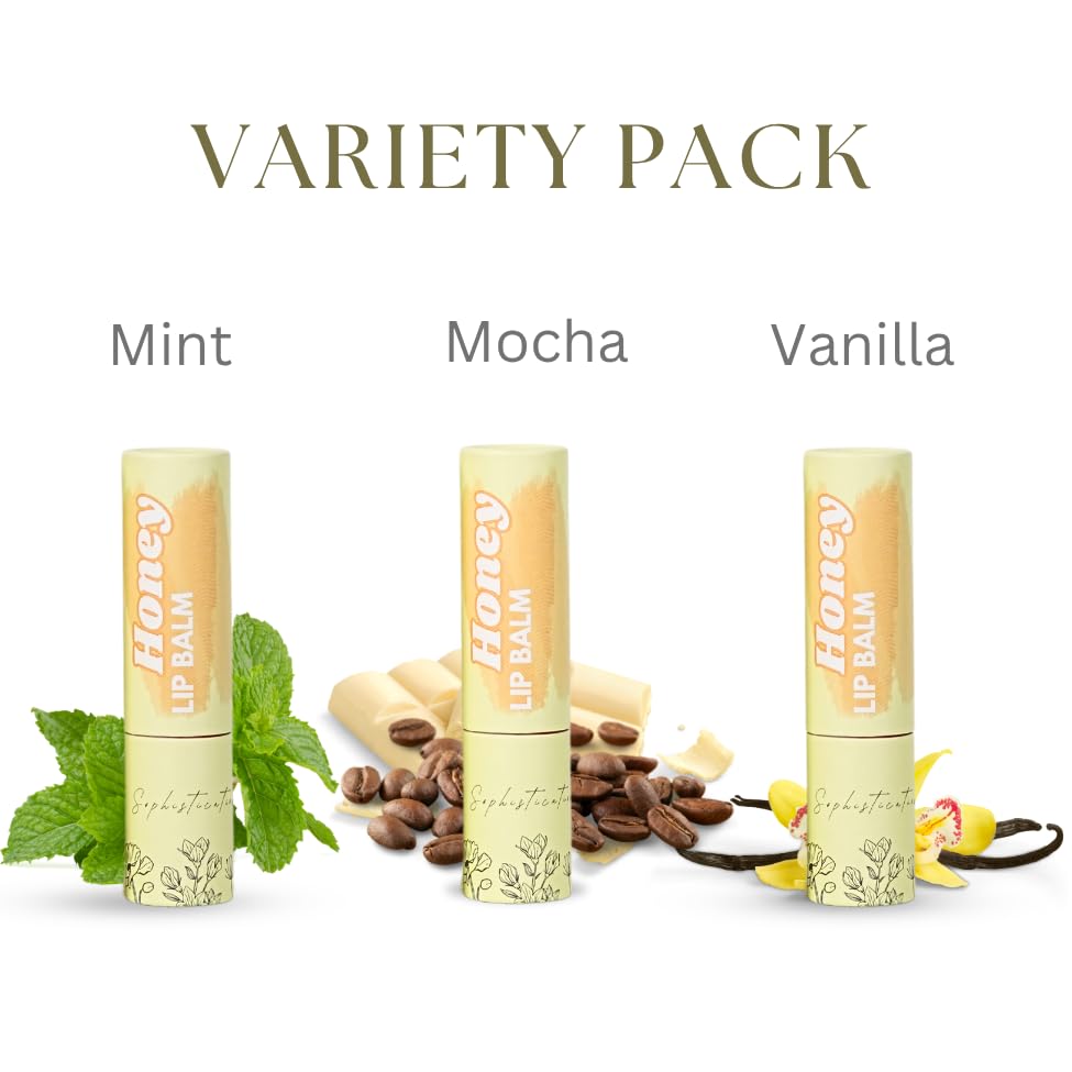 Natural Honey Lip Balm - 100%-grassfed Beef Tallow, Organic Raw Honey & Argan Oil - Ultra Moisturizing, Conditioning, No Paraffin, Non Toxic, all Beauty and Personal Care Simple Sophistication