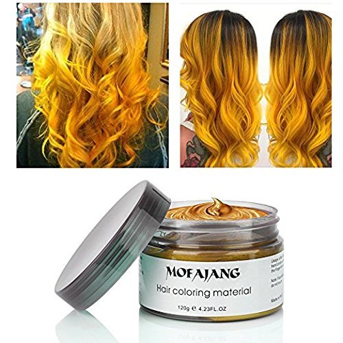 Hair Coloring Wax, Gold Disposable Instant Matte Hairstyle Mud Cream Hair Pomades for Kids Men Women to Cosplay Nightclub Masquerade Transformation Beauty & Personal Care BeeShine
