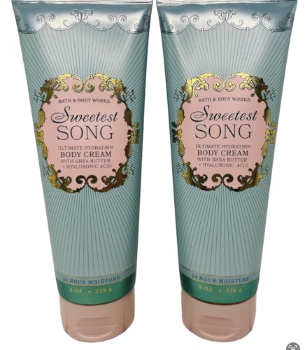 Bath & Body Works Women's Sweetest Song Ultimate Hydration Body Cream 8 Ounces Pack of 2 Beauty & Personal Care Bath & Body Works