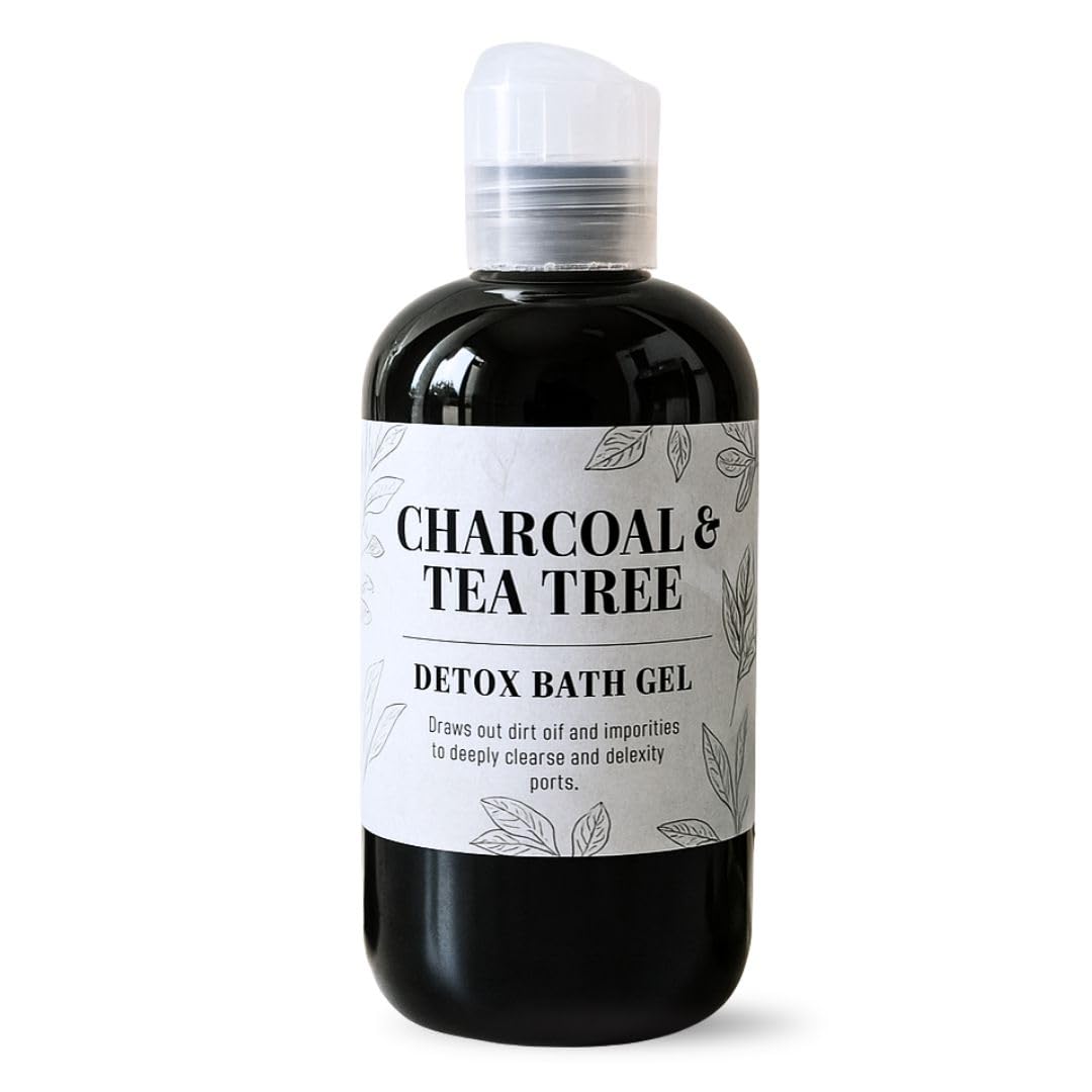 Nature Skin Shop Charcoal & Tea Tree Body Wash, Detoxifying Cleanser for Body Acne, Oily Skin & Clogged Pores, with Organic Ingredients, Sulfate-Free Beauty & Personal Care Nature Skin Shop