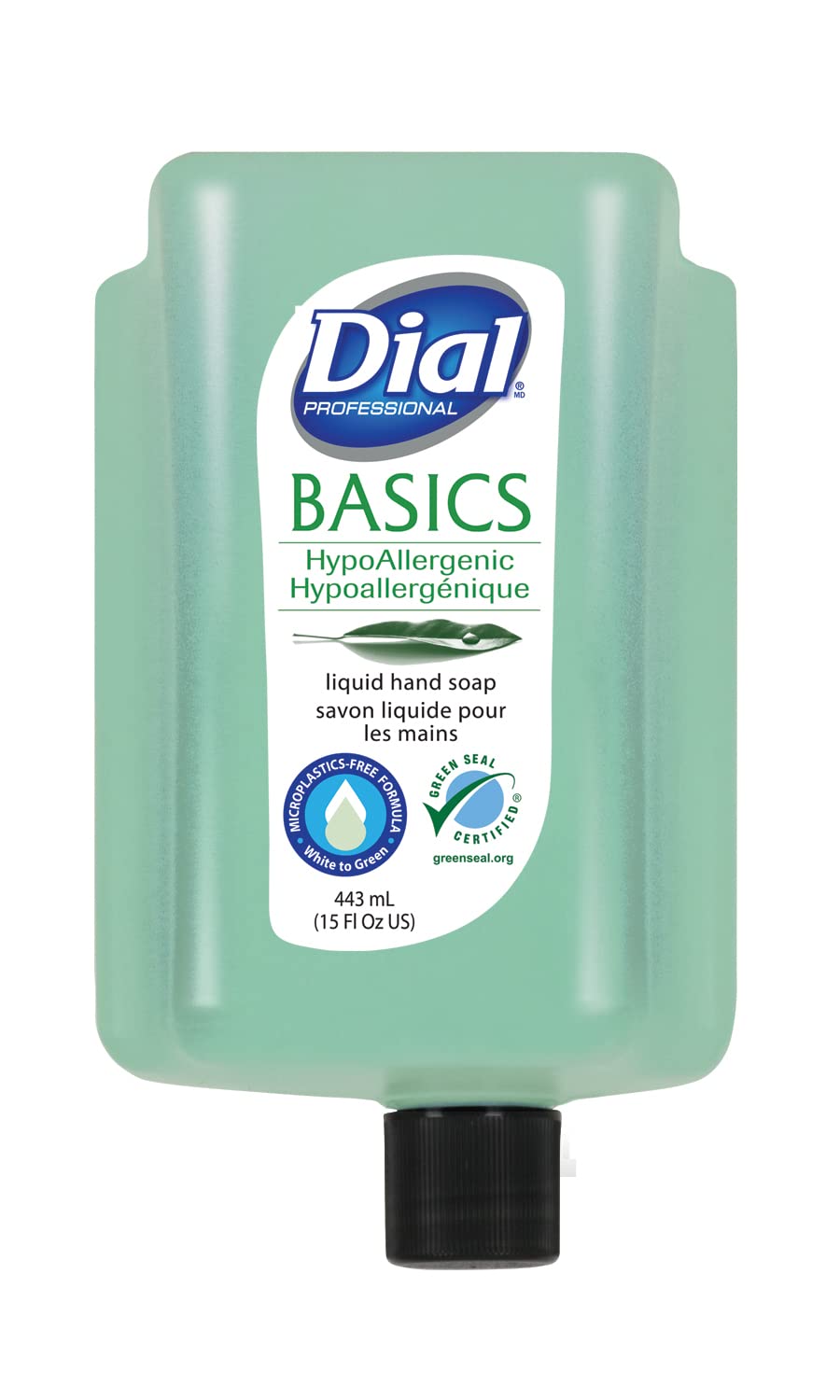 Dial Professional Basics Hypoallergenic Liquid Hand Soap, Green Seal Certified, 15 OZ Hand Care Anywhere Cartridge Dispenser Refill Bottle (Pack of 6) Beauty & Personal Care Dial