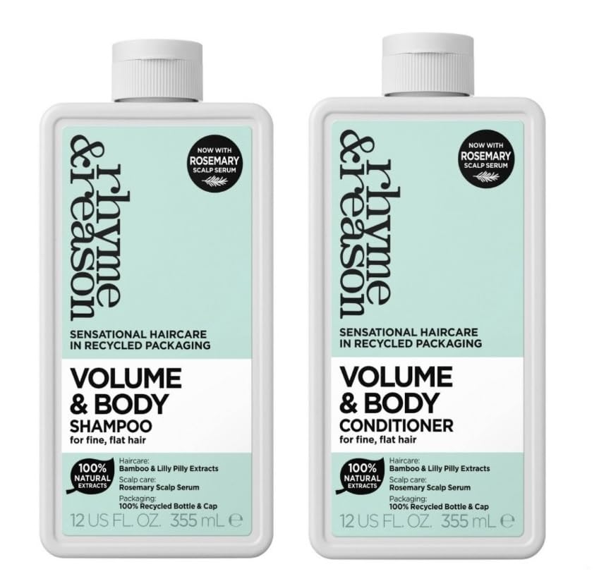 Rhyme & Reason 12 fl oz VOLUME & BODY Shampoo and Conditoner Set For Fine, Flat Hair Beauty & Personal Care Rhyme & Reason