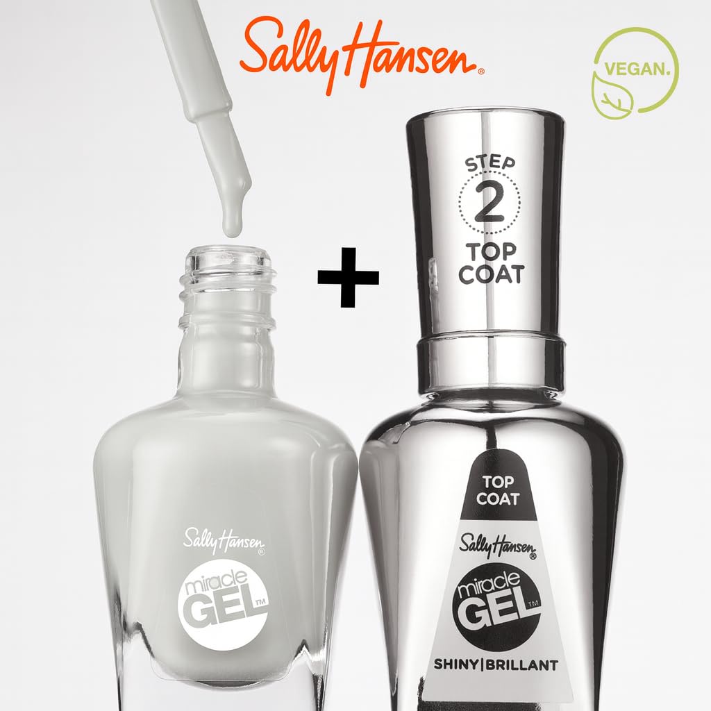 Sally Hansen Miracle Gel Salon Quality Nail Polish | Gel-Like Formula, Two-Step System, No UV Light Needed, Long Lasting | Opaque, | Opaque, Glossy | Beauty & Personal Care Sally Hansen