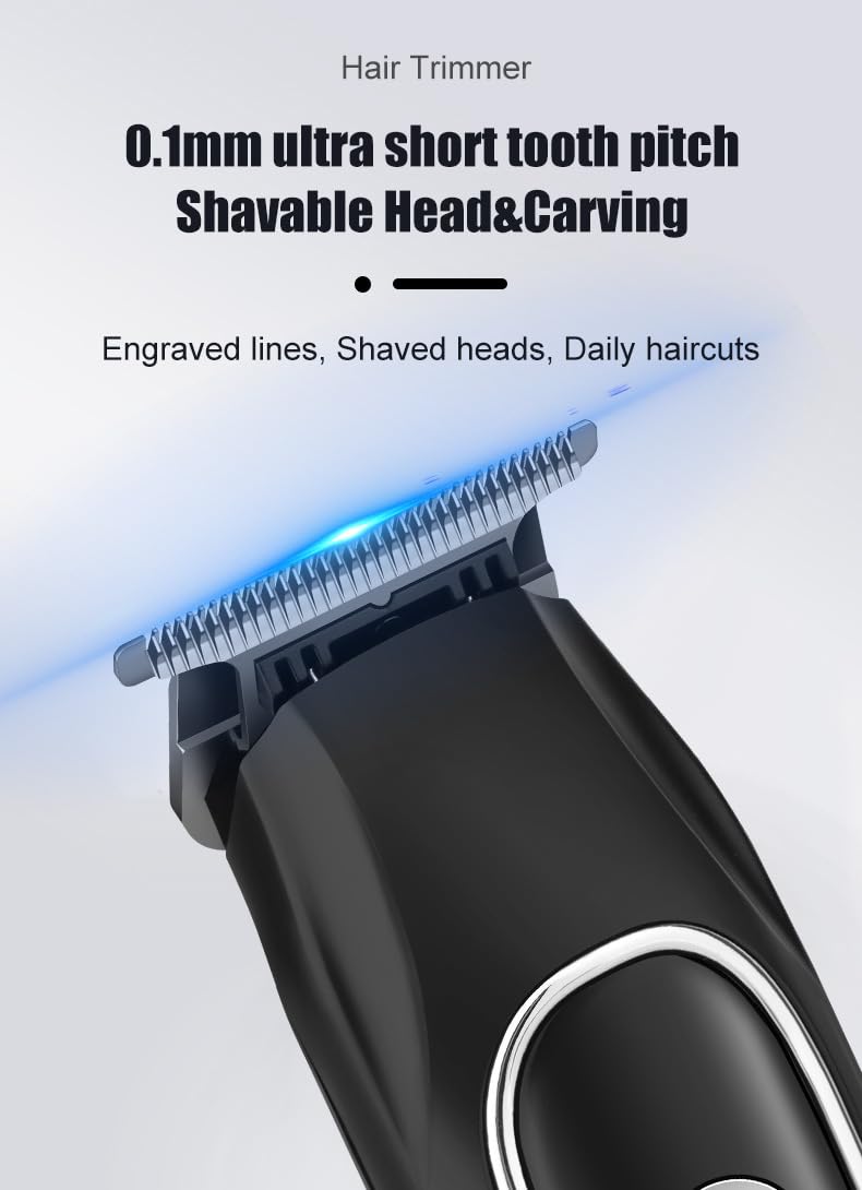 Multifunctional Beards Trimmer Haircut Grooming Kit with LED Display,Powerful Motor,Professional Hair Clippers for Men Electric Cordless Trimmers Kit Beauty and Personal Care QDKVTNDJZ
