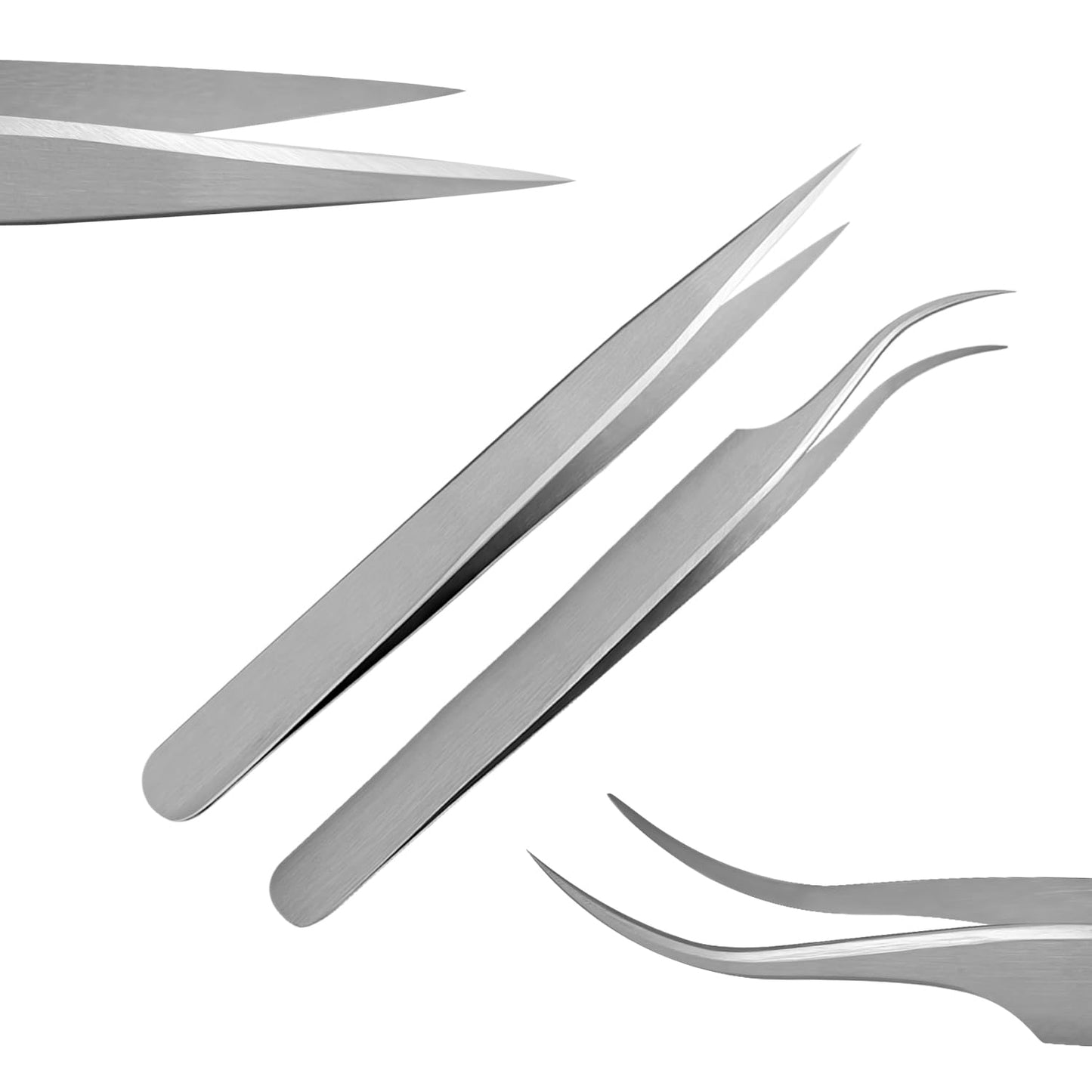 Splinter Forceps - Fine Point - Tweezers Stainless Steel Straight & Curved (Set of 8 Pcs W Magnifying Glass) Beauty and Personal Care SURGICAL ONLINE