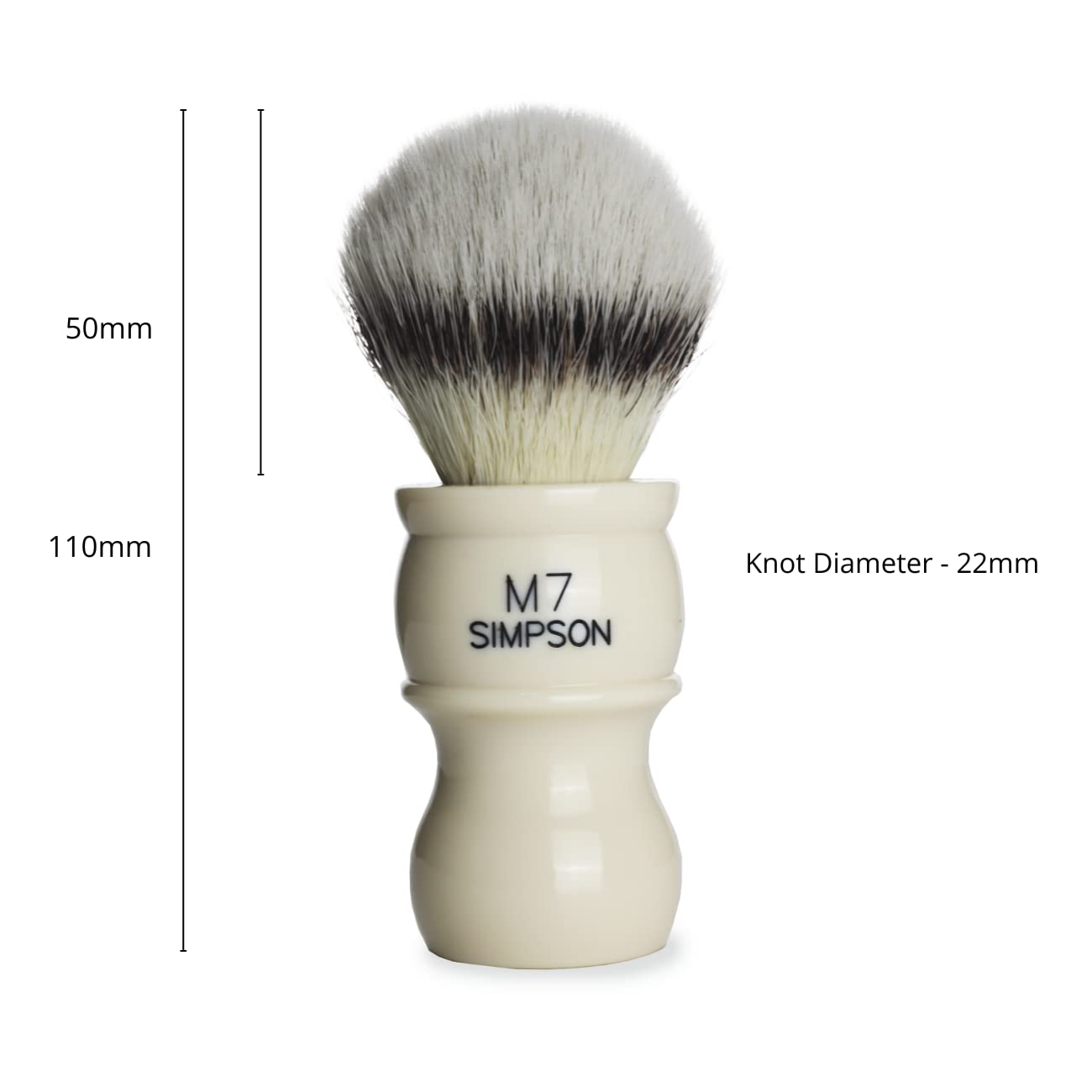 Alexander Simpson M7 Synthetic Best Hair Brush, Faux Platinum Synthetic Shaving Brush (Ivory) Beauty and Personal Care Simpson Shaving Brushes