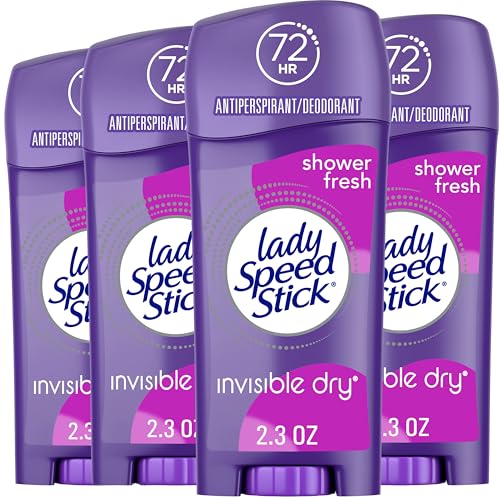 Lady Speed Stick Antiperspirant Deodorant for Women, 72 HR Sweat & Odor Protection, Invisible Dry, Shower Fresh Scent, 2.3 oz Stick (4 Pack) Beauty and Personal Care Lady Speed Stick