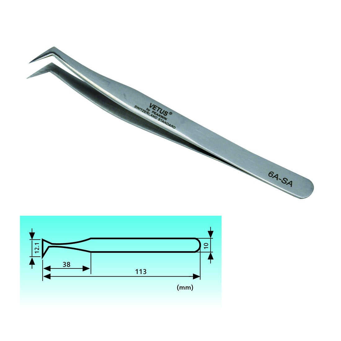 Vetus Eyelash Extesnion Tweezers 3D 6D Volume Individual Lashes Extension Application Tool 6A-SA by Qeelasee Beauty and Personal Care Qeelasee