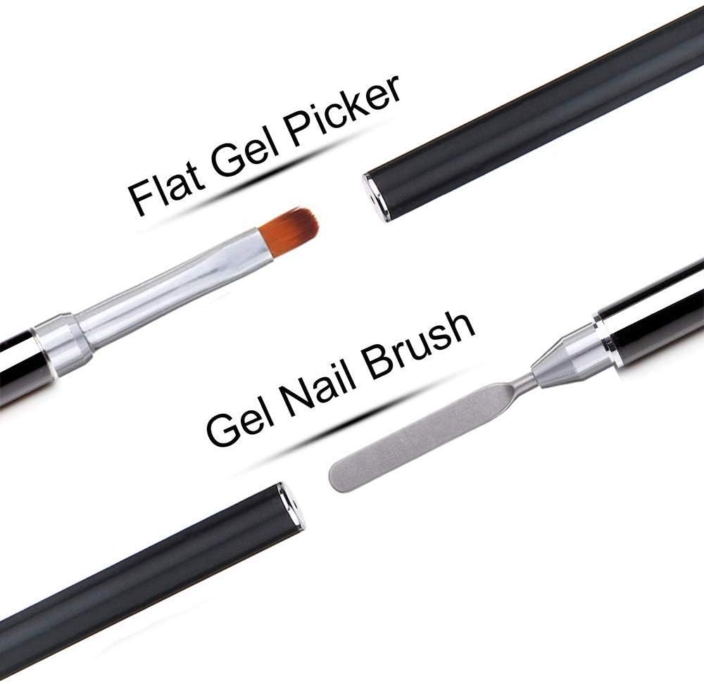 PayPie Dual-Ended Polygel Brush & Picker Brush tool, 2 in 1 Stainless Steel Designs Polygel Nail Brushes Gel Nail Tool for PolyGel Gel Acrylic Nails Beauty & Personal Care PayPie