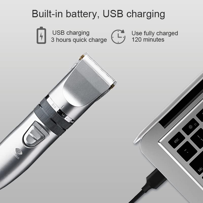 GLESVOWIO Pro Hair Clipper Professional Rechargeable Cordless Men Electric Hair Clipper Beard Trimmer Adjustable Haircut Machine USB Powerful Hair Beauty and Personal Care GLESVOWIO