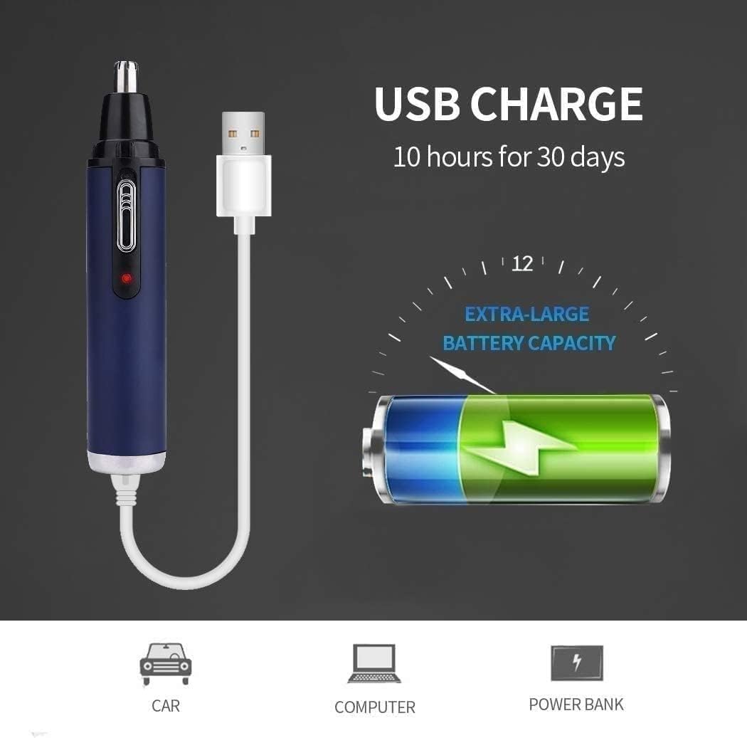 Hair Trimmer Portable USB Rechargeable Ear and Nose Hair Trimmer for Men and Women - Facial Hair Trimmer Beauty and Personal Care QERMXYRI